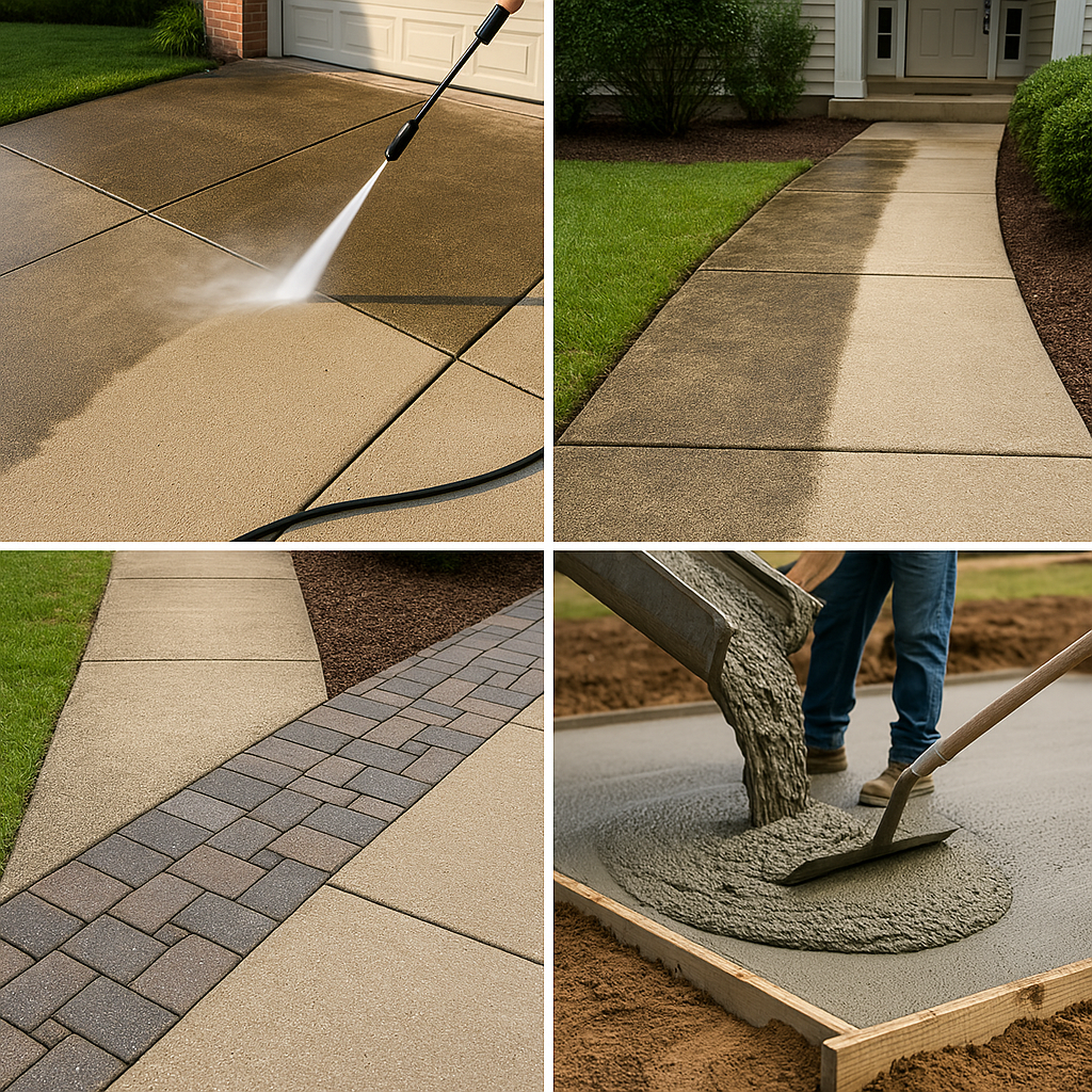Pressure washing services before and after in Orlando by FB Solutions